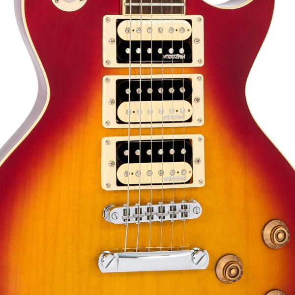 Vintage V1003 Reissued 3 Pickup Electric Guitar Cherry Sunburst - Pickups