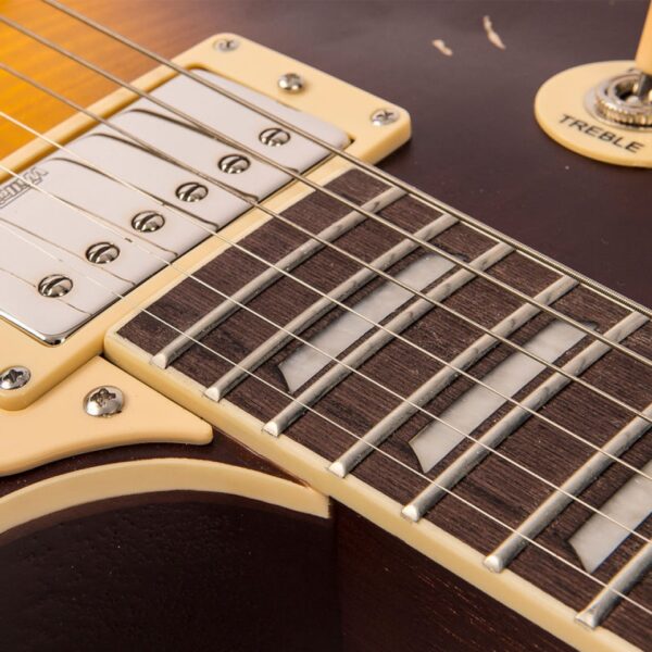 Vintage V100MRTSB ICON Electric Guitar - Distressed Tobacco Sunburst - Image 7