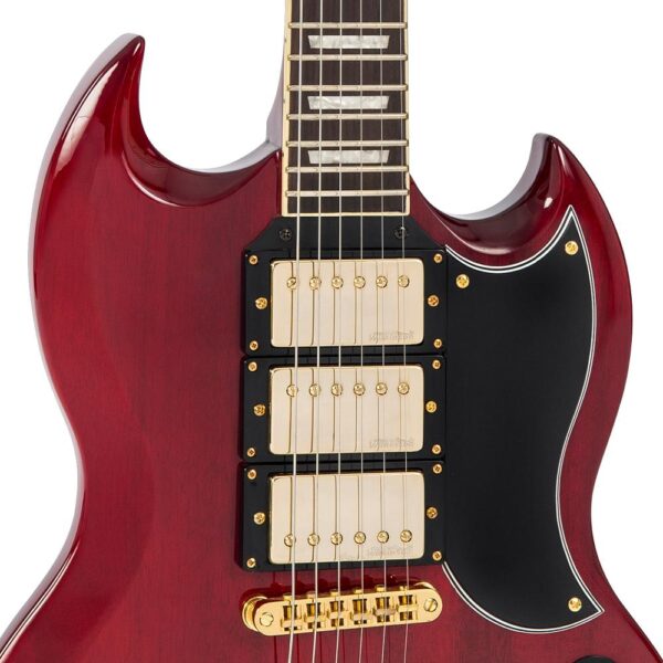 Vintage VS63CR Reissued Electric Guitar Cherry Red - Body