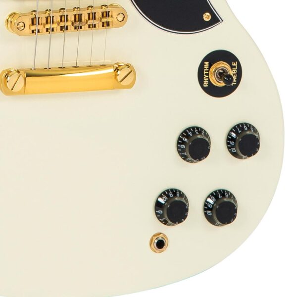 Vintage VS63VW Reissued Electric Guitar Vintage White - Controls