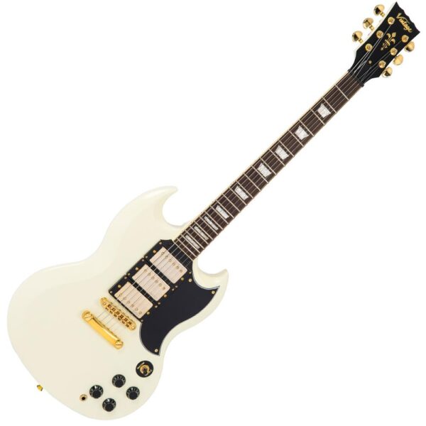 Vintage VS63VW Reissued Electric Guitar Vintage White - Front