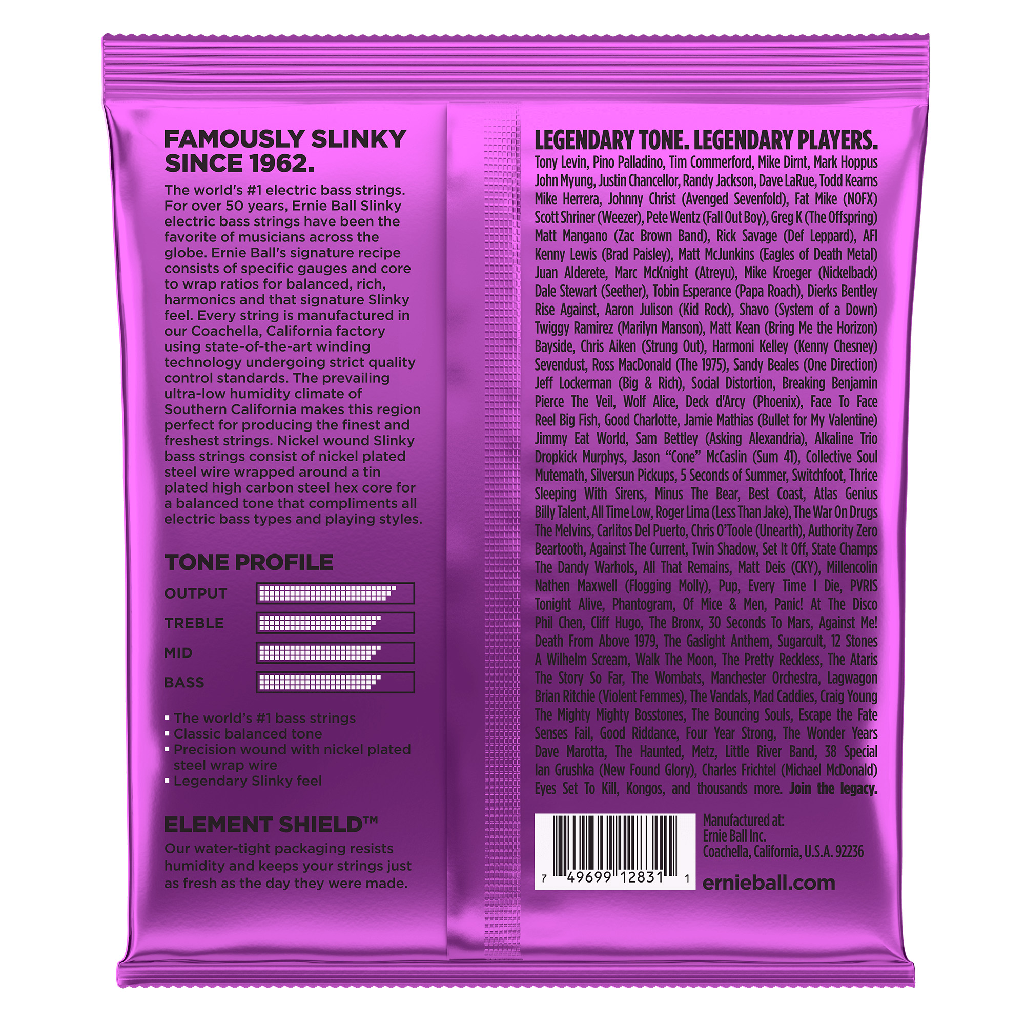 Ernie Ball Power Slinky Bass Guitar Strings – 55-110 - Zebra Muzik