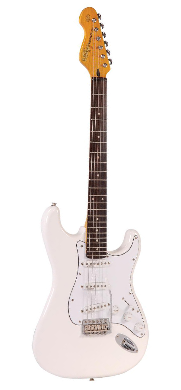 Vintage V6JMH Reissued Electric Guitar - Olympia White 'Fillmore ...