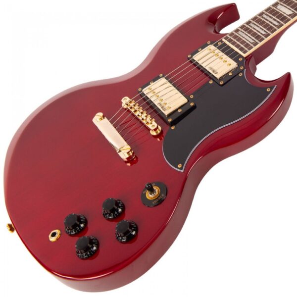 Vintage VS6CG ReIssued Electric Guitar - Cherry Red:Gold Hardware - Body