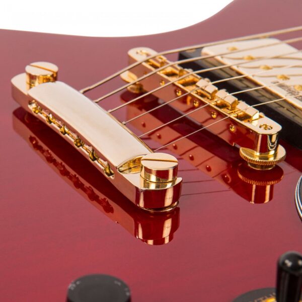 Vintage VS6CG ReIssued Electric Guitar - Cherry Red:Gold Hardware - Bridge