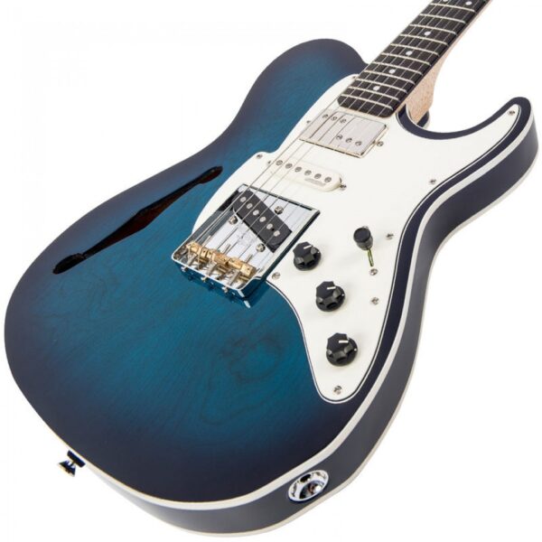 Fret-King Country Squire Semitone Special Electric Guitar - Blue Burst - Body