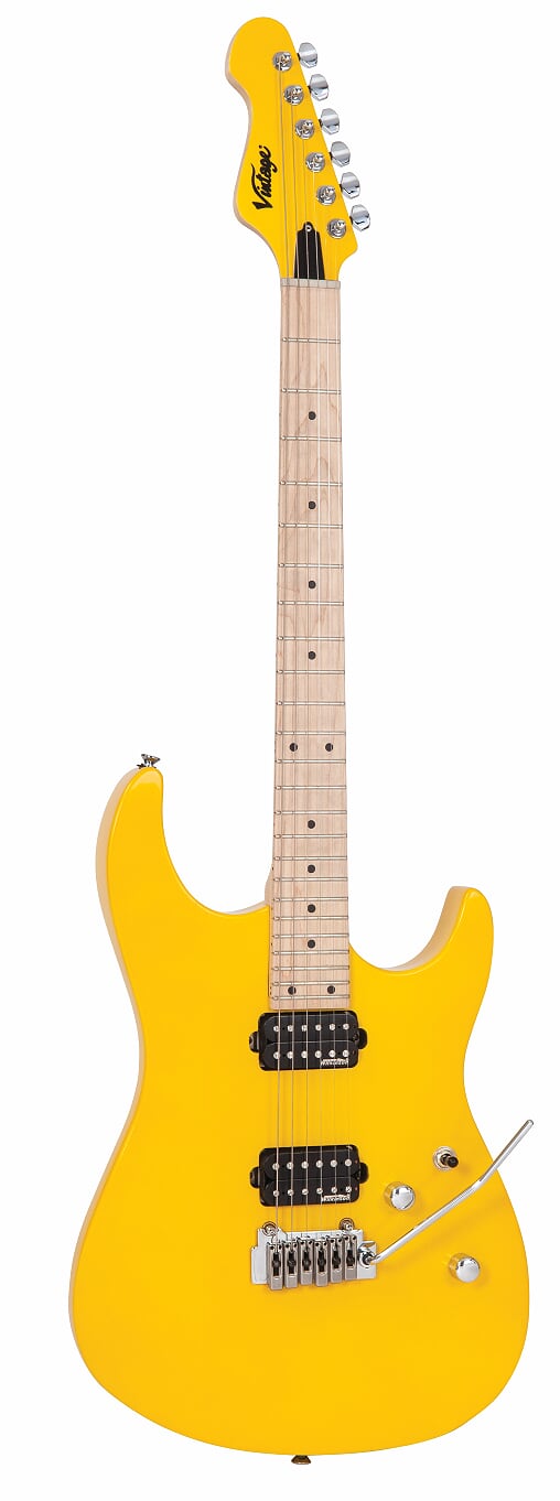 Vintage V6M24DY Reissued Electric Guitar - Daytona Yellow - Full