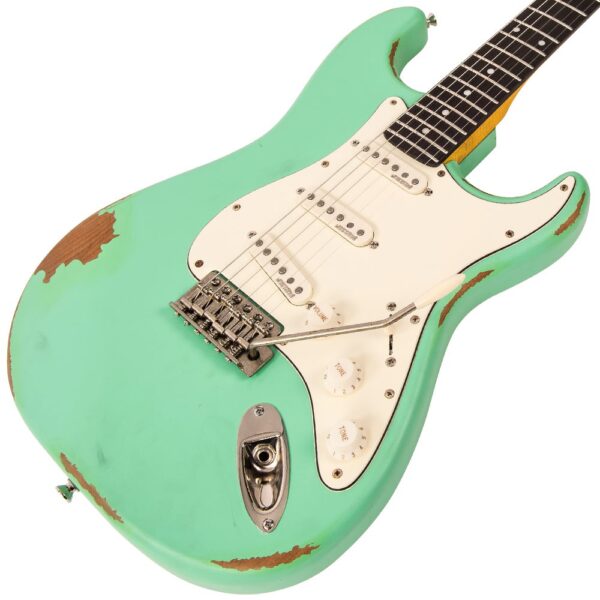 Vintage V6MRVG ICON Electric Guitar - Distressed Ventura Green - Body