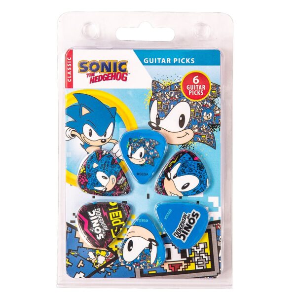 Perri's Guitar Plectrums 6 Pack - Classic Sonic The Hedgehog