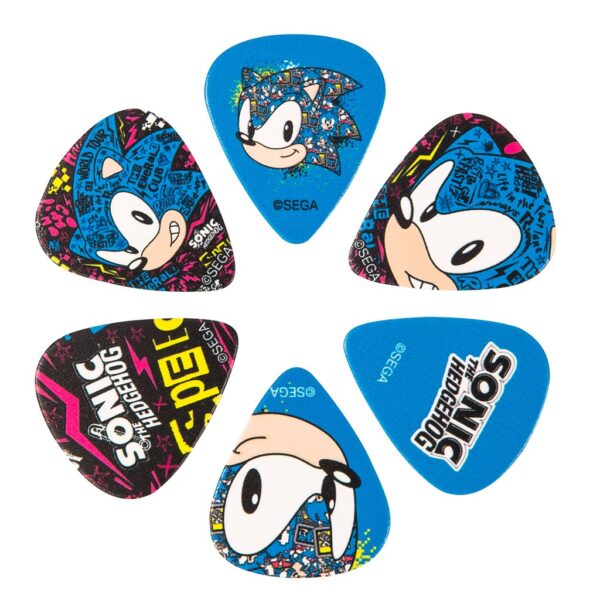 Perri's Guitar Plectrums 6 Pack - Classic Sonic The Hedgehog - Pick Designs