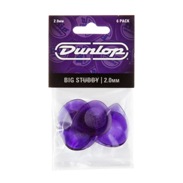 Dunlop Lexan Big Stubby Guitar Plectrum 6 Pack - 2.0mm - Pack