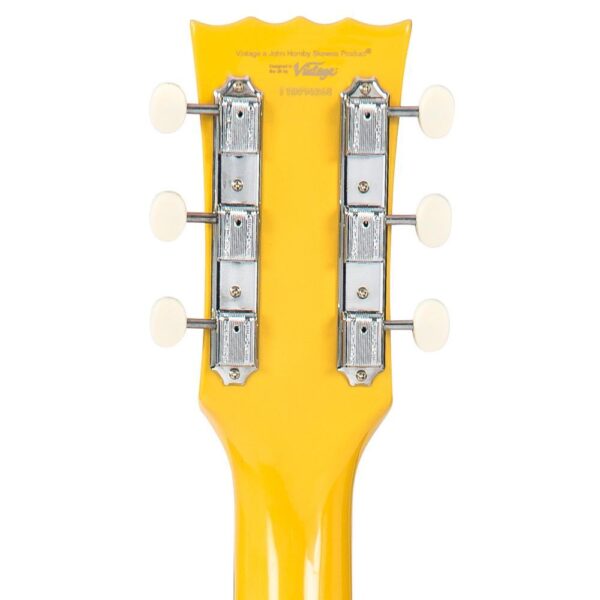 Vintage V120TVY Reissued Electric Guitar - TV Yellow - Machine Heads