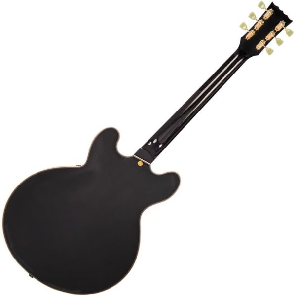 Vintage VSA500GBK Reissued Semi Acoustic Guitar - Gloss Black - Back