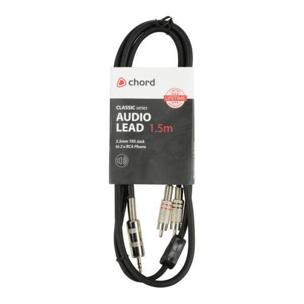 Chord Classic Audio Lead 3.5mm TRS Jack Plug to 2 x RCA Plugs