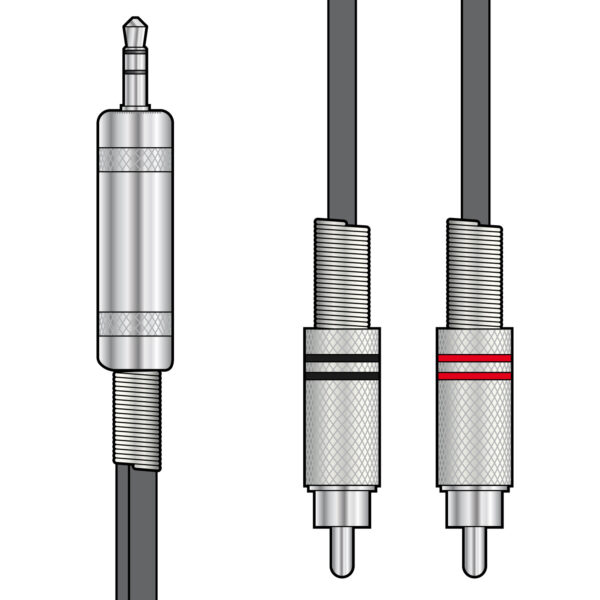 Chord Classic Audio Lead 3.5mm TRS Jack Plug to 2 x RCA Plugs - Ends