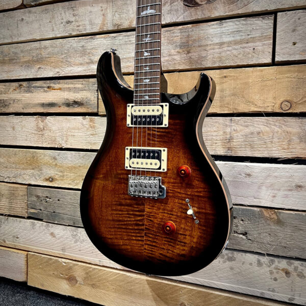 PRS SE Custom 24 Electric Guitar - Black Gold Burst - Angle 2