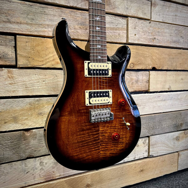 PRS SE Custom 24 Electric Guitar - Black Gold Burst - Angle