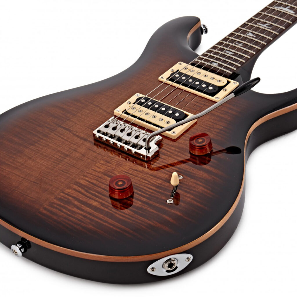 PRS SE Custom 24 Electric Guitar - Black Gold Burst - Body Angle