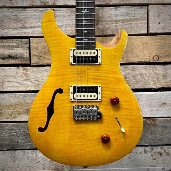 PRS SE Custom 22 Semi-Hollow Electric Guitar - Santana Yellow - Body