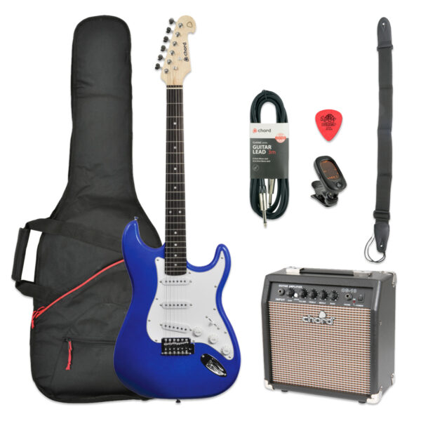 Chord CAL63 Electric Guitar Starter Pack - Metallic Blue