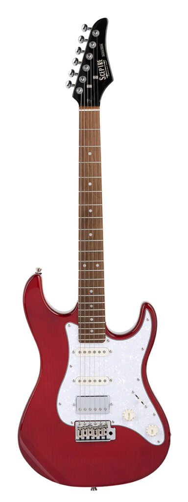 Levinson Sceptre Ventana Deluxe SV2 Electric Guitar – See Through Red - Full