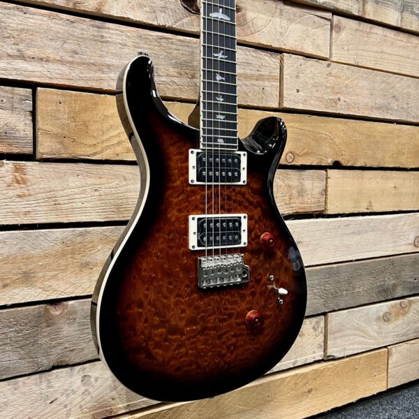 PRS SE Custom 24 Quilt Electric Guitar - Black Gold Burst - Angle 1