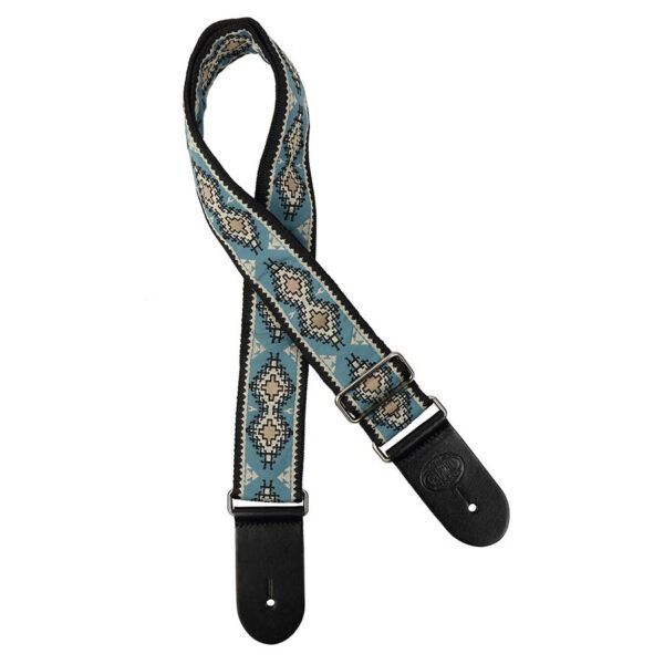 Gaucho Traditional Series 2 Jacquard Weave Guitar Strap - Blue Aztec