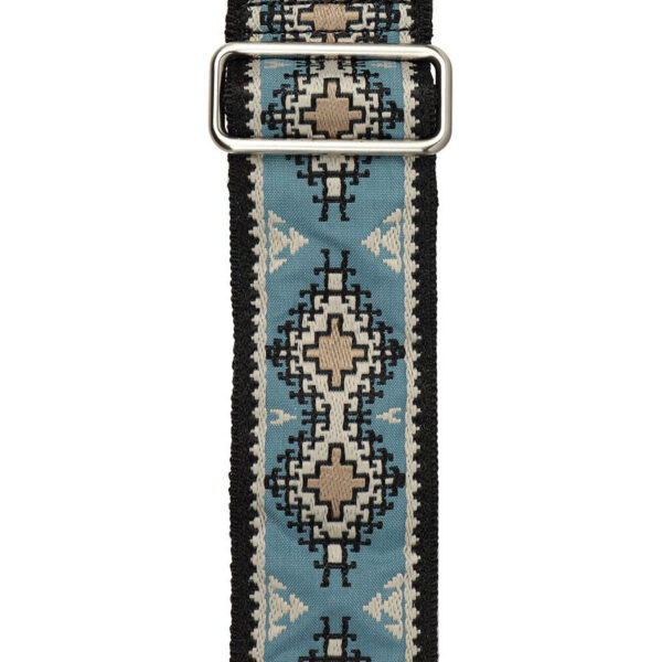 Gaucho Traditional Series 2 Jacquard Weave Guitar Strap - Blue Aztec - Pattern