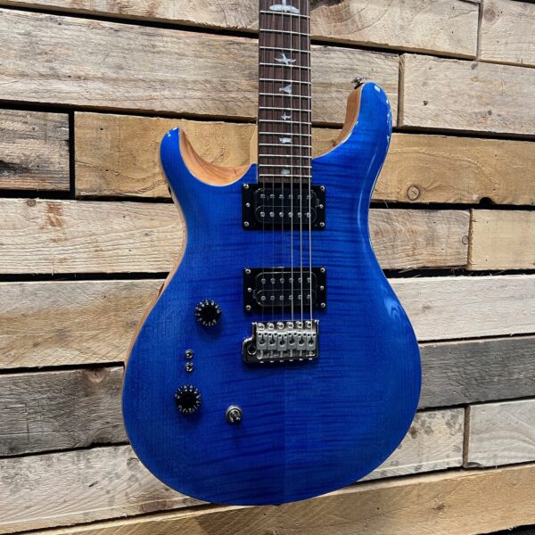 PRS SE Custom 24-08 Left Handed Electric Guitar - Faded Blue - Angle 1