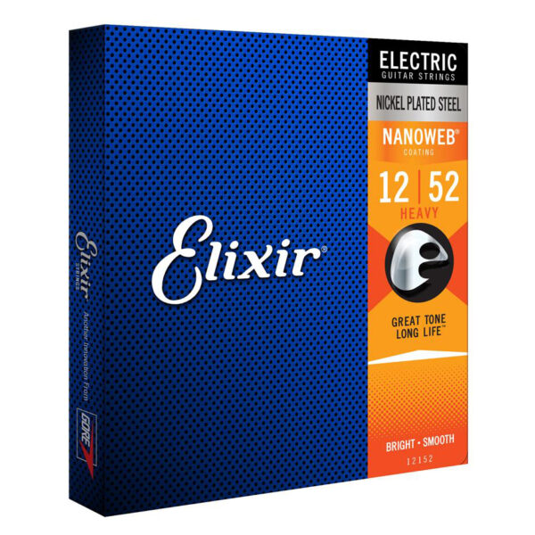 Elixir Nanoweb Heavy Electric Guitar Strings - 12-52 - Angle