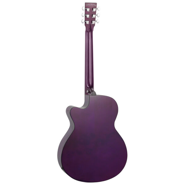 Tanglewood TA4 CE PU Azure Series Cutaway Electro-Acoustic Guitar - Foxglove Purple - Back