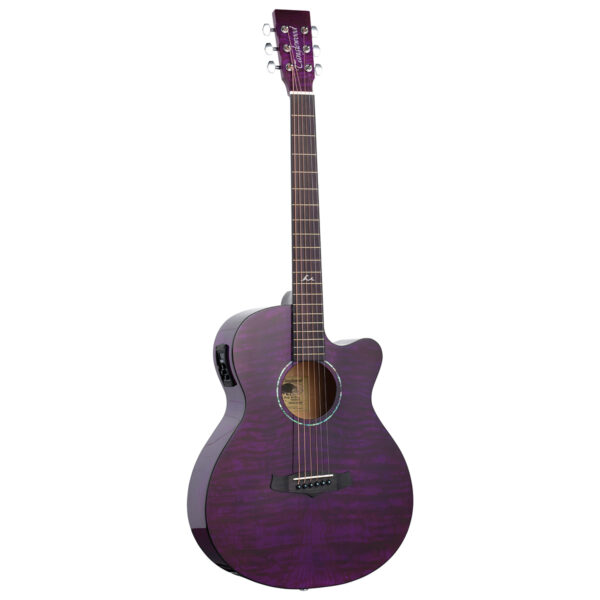 Tanglewood TA4 CE PU Azure Series Cutaway Electro-Acoustic Guitar - Foxglove Purple - Front