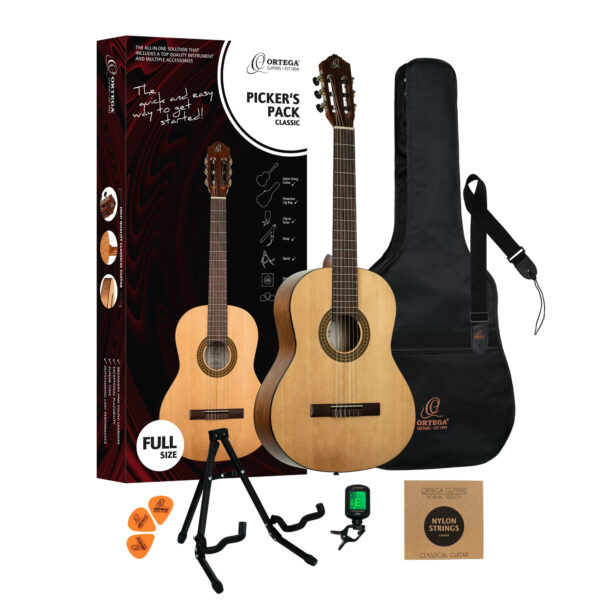 Ortega Pickers Pack Classical Guitar Starter Pack - Full Size