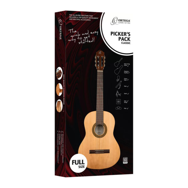 Ortega Pickers Pack Classical Guitar Starter Pack - Full Size - Box