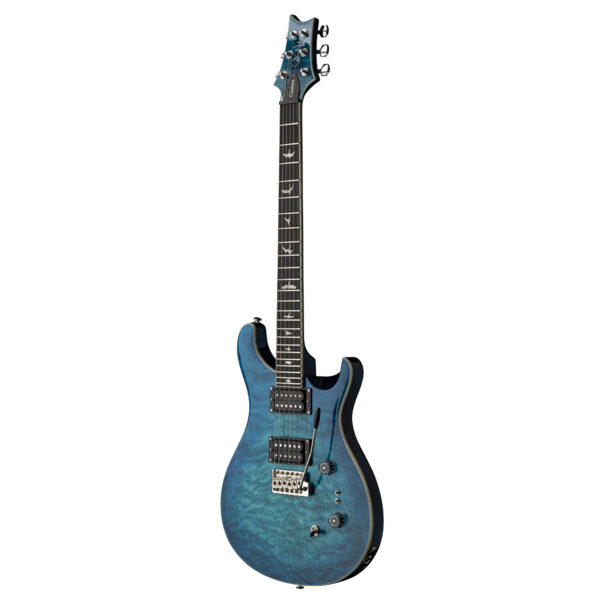 PRS SE Custom 24-08 Quilt Electric Guitar - Lake Blue - Angle