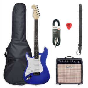 Chord CAL63 Electric Guitar Starter Pack - Left-Handed Metallic Blue