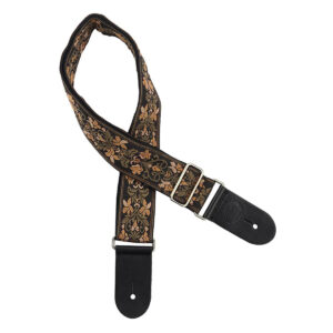 Gaucho Traditional Series 2 Jacquard Weave Guitar Strap - Black and Green