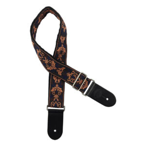 Gaucho Traditional Series 2 Jacquard Weave Guitar Strap - Black:Orange:Navy