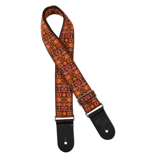 Gaucho Traditional Series 2 Jacquard Weave Guitar Strap - Orange