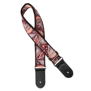 Gaucho Traditional Series 2 Jacquard Weave Guitar Strap - Purple and Orange