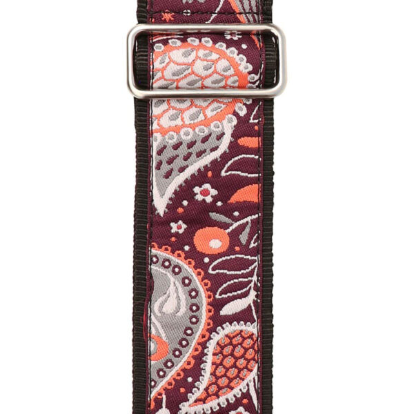 Gaucho Traditional Series 2 Jacquard Weave Guitar Strap - Purple and Orange - Pattern