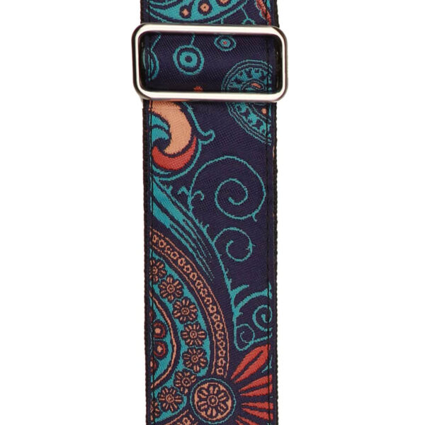 Gaucho Traditional Series 2 Jacquard Weave Guitar Strap - Purple and Teal - Pattern