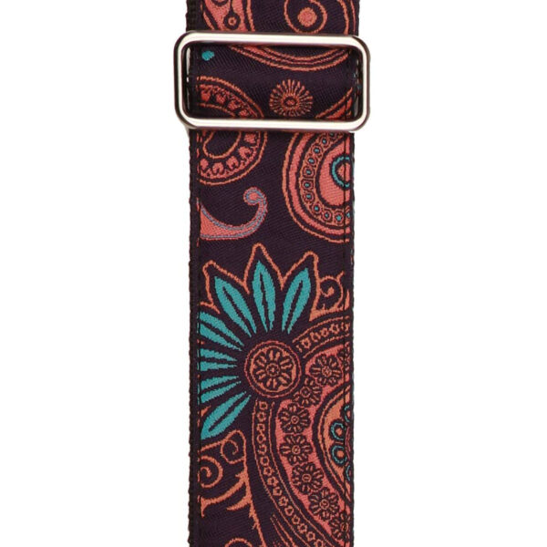 Gaucho Traditional Series 2 Jacquard Weave Guitar Strap - Purple/Orange/Blue - Pattern