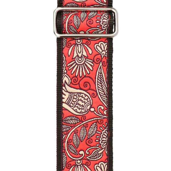 Gaucho Traditional Series 2 Jacquard Weave Guitar Strap - Red Pattern - Pattern