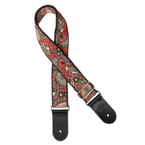 Gaucho Traditional Series 2" Jacquard Weave Guitar Strap - Red/Cream/Mint