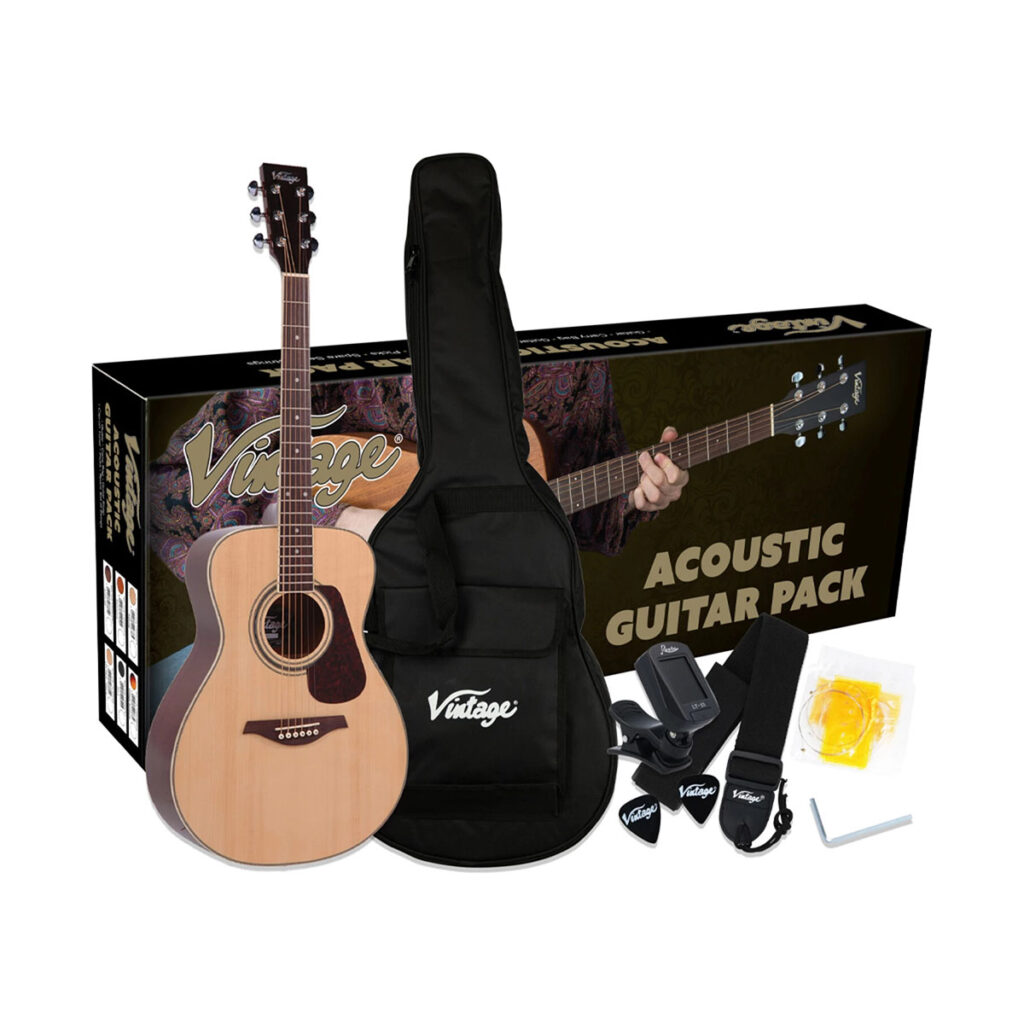 Vintage V300 Acoustic Guitar Pack - Natural