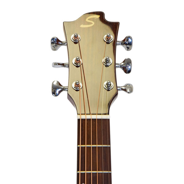 Sevinia OM40 Solid-Top Series Electro-Acoustic Guitar - Headstock